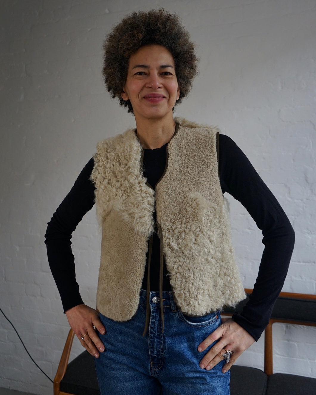 Sheepskin Waistcoat W/ Tie