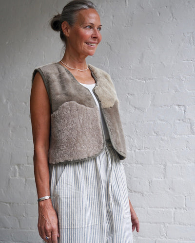 Sheepskin Waistcoat Lichen