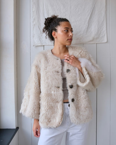 Patchwork Sheepskin Coat