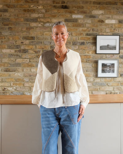 Sheepskin Scallop Waistcoat