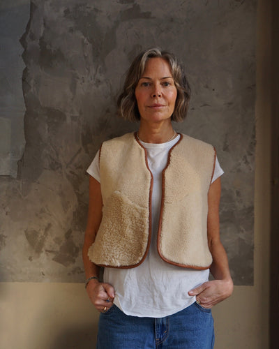 Sheepskin Waistcoat Ecru