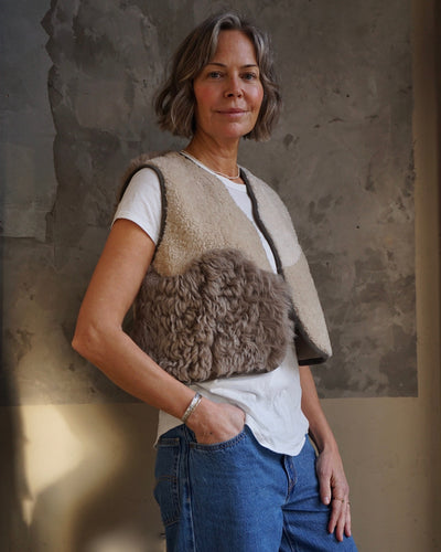 Sheepskin Waistcoat Taupe