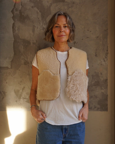 Sheepskin Waistcoat Ecru