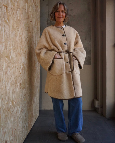 Sheepskin Coat Ecru