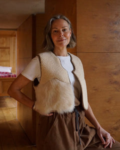 Sheepskin Waistcoat Ecru