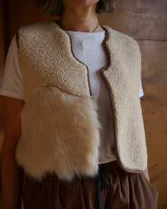 Sheepskin Waistcoat Ecru