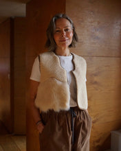 Load image into Gallery viewer, Sheepskin Waistcoat Ecru