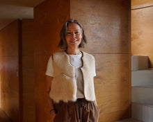 Load image into Gallery viewer, Sheepskin Waistcoat Ecru