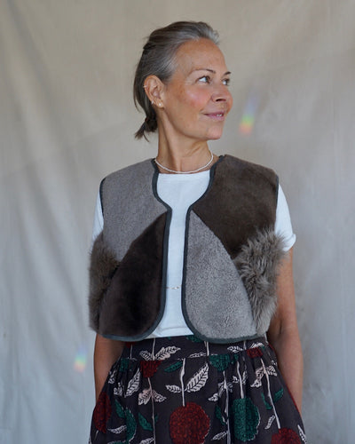 Sheepskin Waistcoat Grey