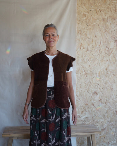 Sheepskin Waistcoat w/ Ruffle
