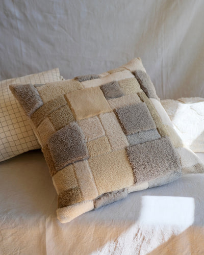 Patchwork Sheepskin Cushion