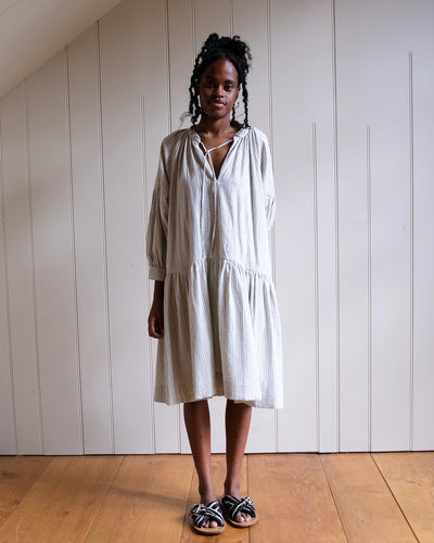 Harlow Dress Indigo Stripe