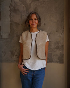 Sheepskin Waistcoat Putty