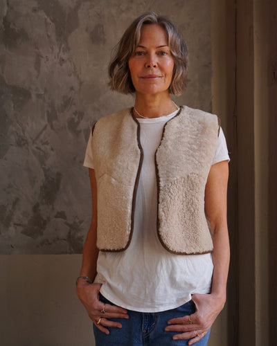 Sheepskin Waistcoat Putty